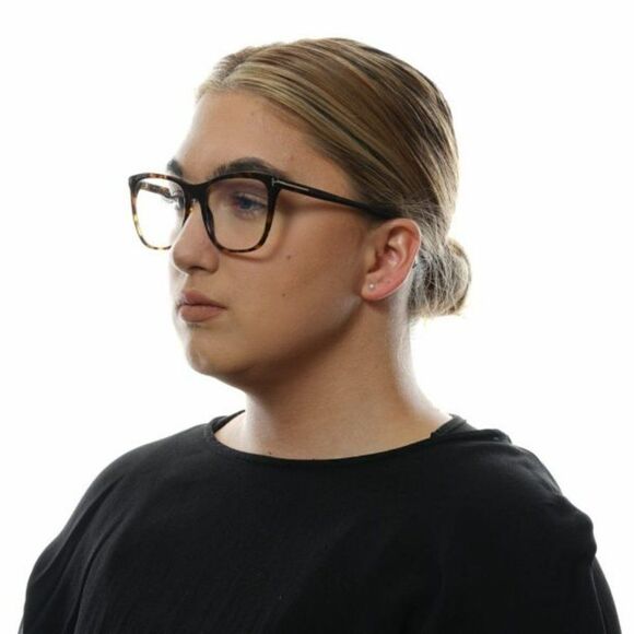 NEW TOM FORD FT5672-B 005 Black/Nude Blue Block Square Women Eyeglasses - Picture 1 of 11